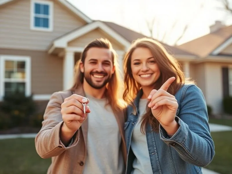 Happy couple celebrating after selling their house fast for cash
